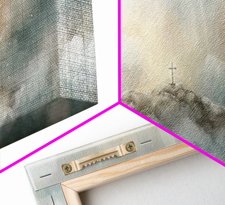 Heavenly Summit Glow | Framed Canvas Print | Christian Wall Art | Christian Art Canvas | Panoramic Painting | Christian Gift Ideas