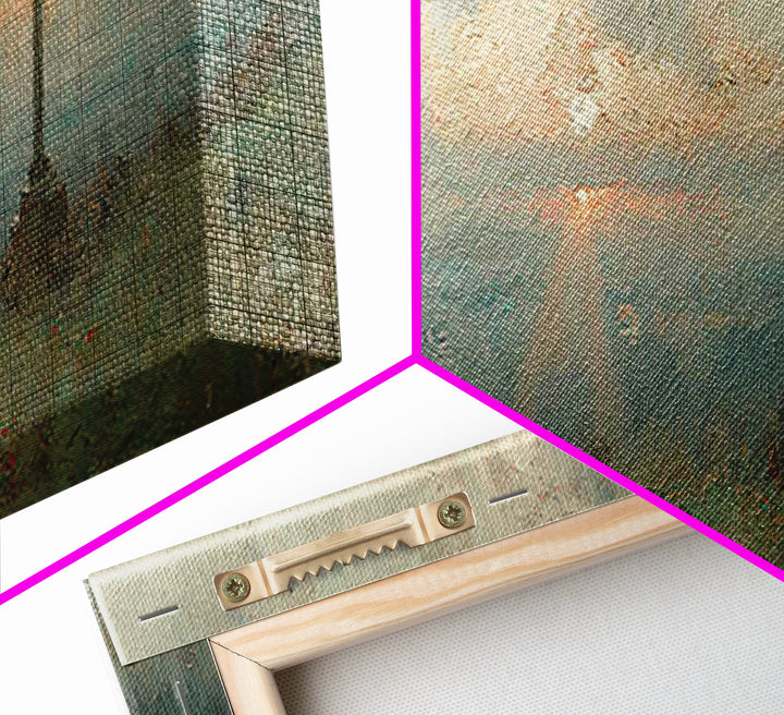 Sunset Cross Vista, Framed Canvas Print, Christian Wall Art, Christian Art Canvas, Panoramic Frame, Christian Decor