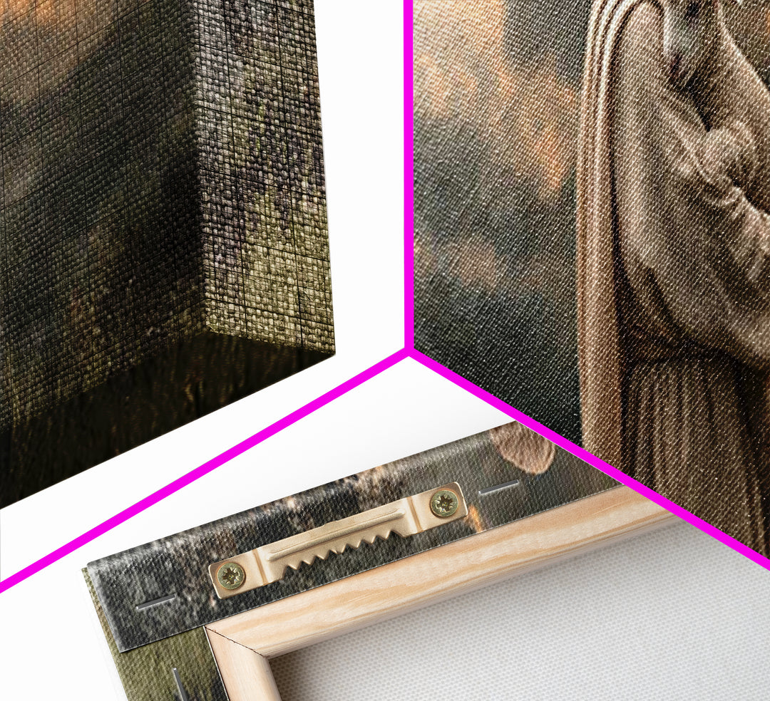 Sacred Dawn Light, Framed Canvas Print, Christian Art Canvas, Christian Christmas Art, Panoramic Wall Art, Jesus Painting, Christian Decor