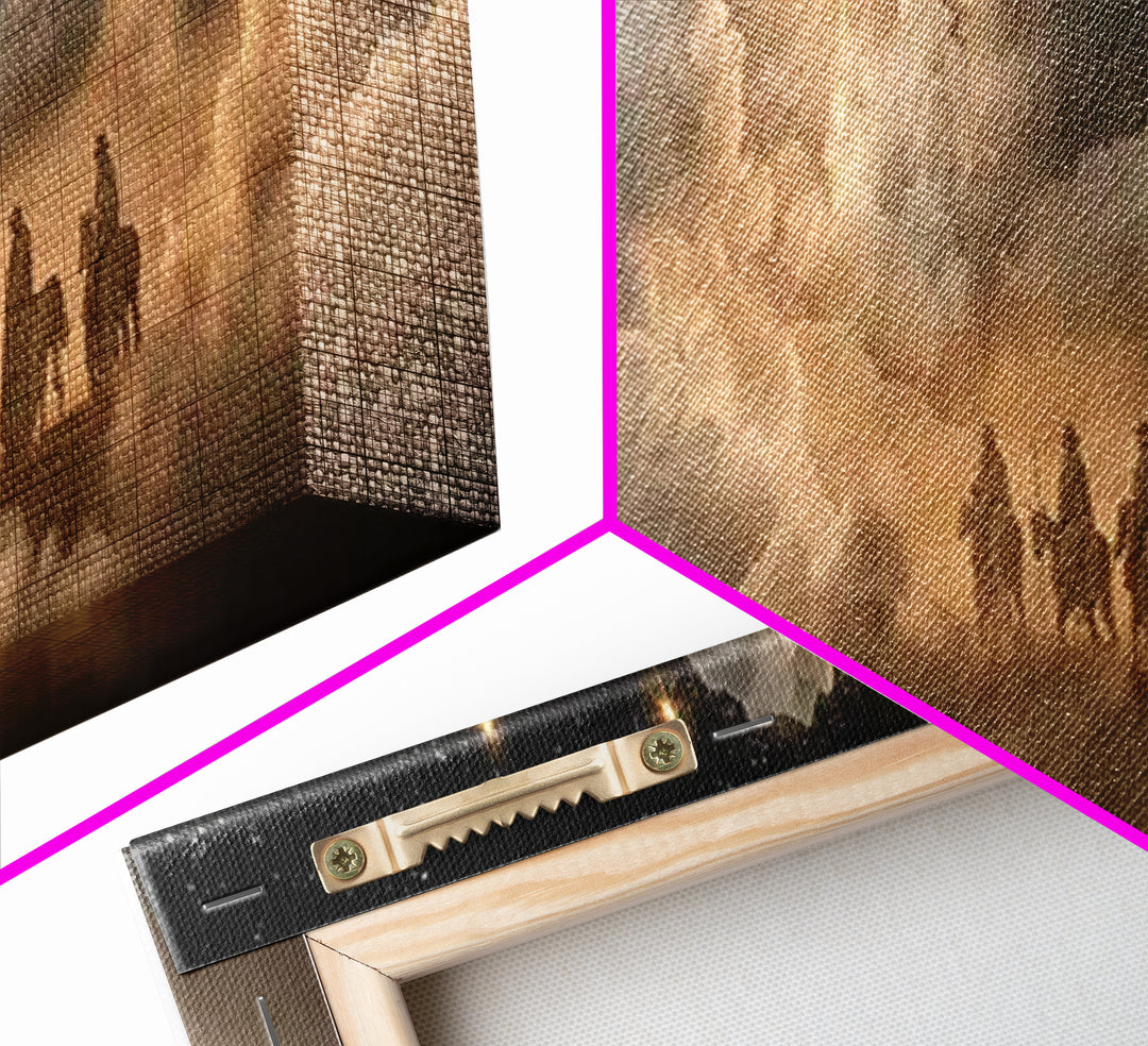Wandering Kings Star - Framed Canvas Print - Christian Christmas Art - Panoramic Frame - Christian Art Canvas - Jesus Painting - Christmas