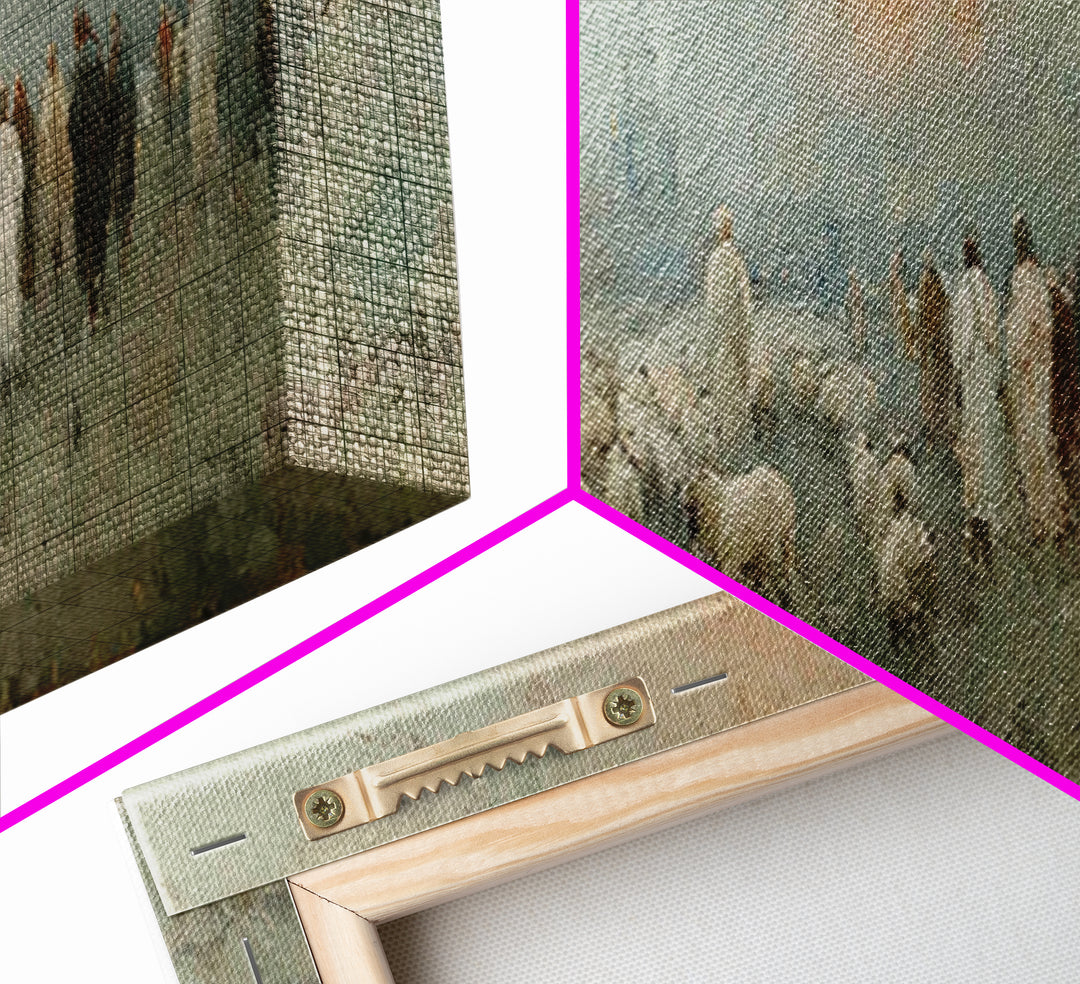 Shepherds In Stillness – Framed Canvas Print – Christian Art Canvas – Panoramic Frame – Christian Christmas Art – Jesus Painting – Christia