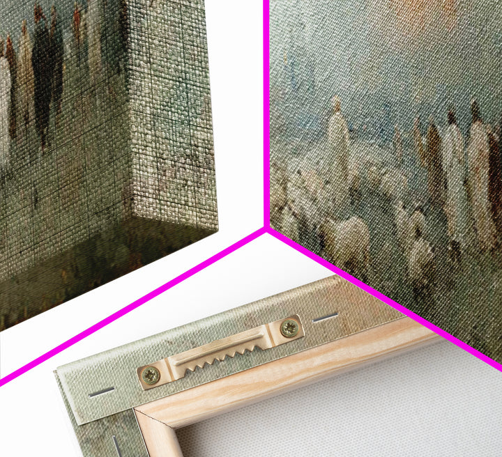 Shepherds In Stillness – Framed Canvas Print – Christian Art Canvas – Panoramic Frame – Christian Christmas Art – Jesus Painting – Christia