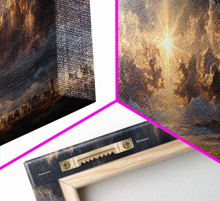 Radiant Bethel Star, Framed Canvas Print, Christian Art Print, Panoramic Print, Christmas Art, Christian Wall Art, Jesus Painting, Christia