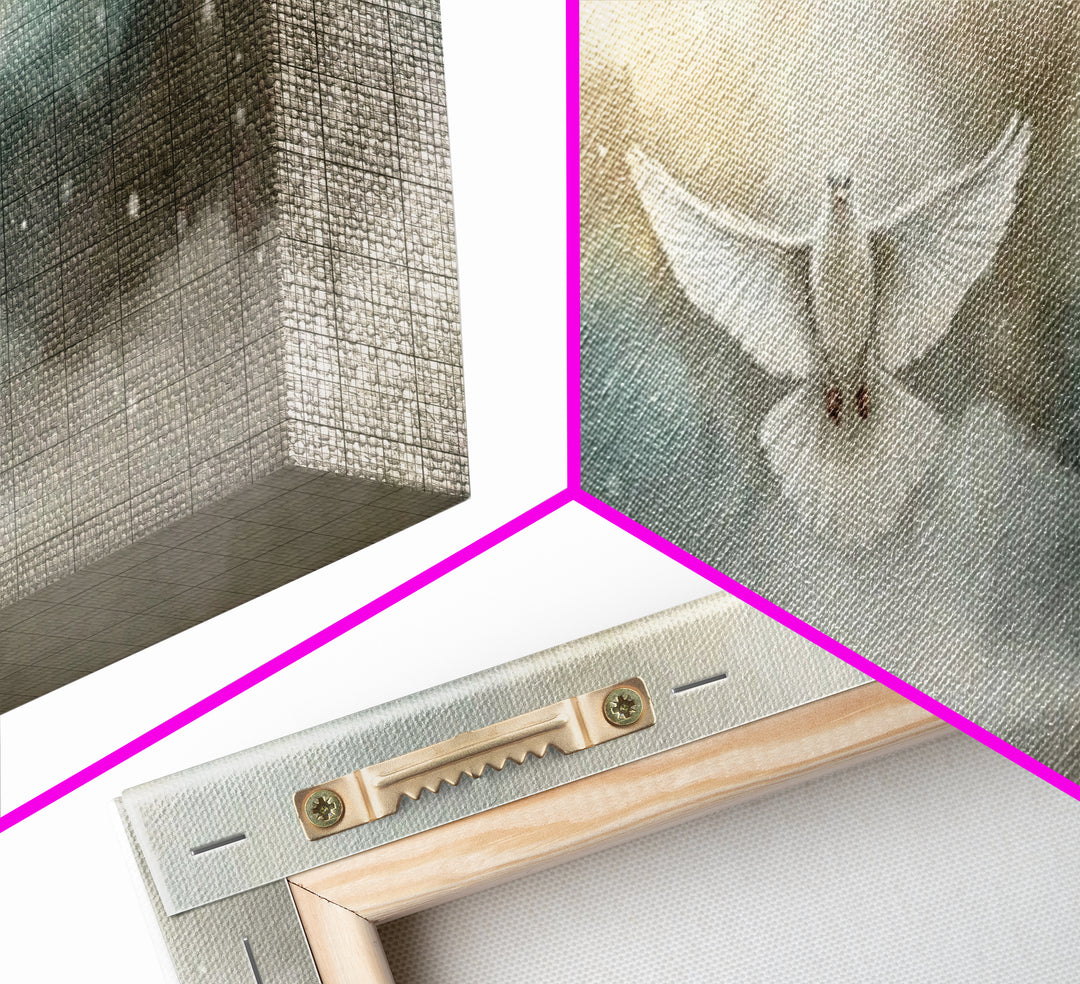 Dove Of Serenity – Framed Canvas Print – Christian Art Canvas – Panoramic Frame – Christian Wall Art – Christmas Art – Christian Art Gift