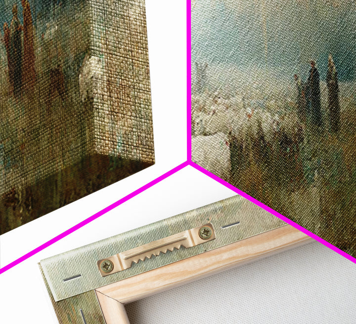 Sunset Promise Path - Framed Canvas Print - Christian Art Canvas - Panoramic Painting - Christian Wall Art - Jesus Painting - Christian Chr