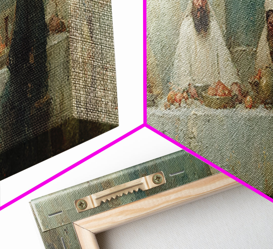 Divine Fellowship Glow – Framed Canvas Print – Christian Painting – Large Christian Art – Panoramic Art – Jesus Canvas Art