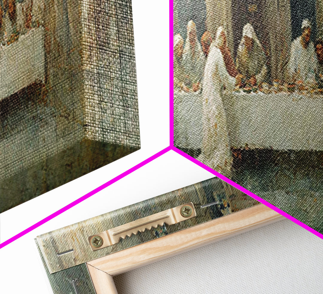Divine Supper Glory – Framed Canvas Print – Panoramic Art – Christian Art Work – Jesus Painting – Modern Christian Art
