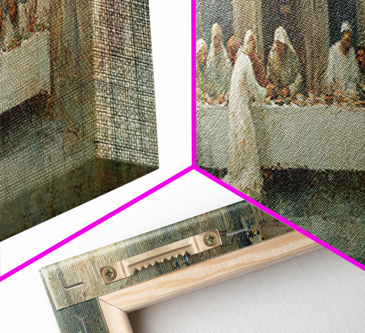 Divine Supper Glory – Framed Canvas Print – Panoramic Art – Christian Art Work – Jesus Painting – Modern Christian Art