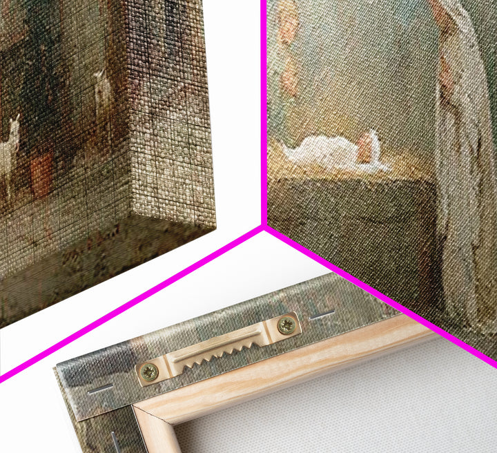Silent Manger Star – Framed Canvas Print – Christian Wall Art – Panoramic Painting – Christian Art Canvas – Christmas Art – Jesus Painting