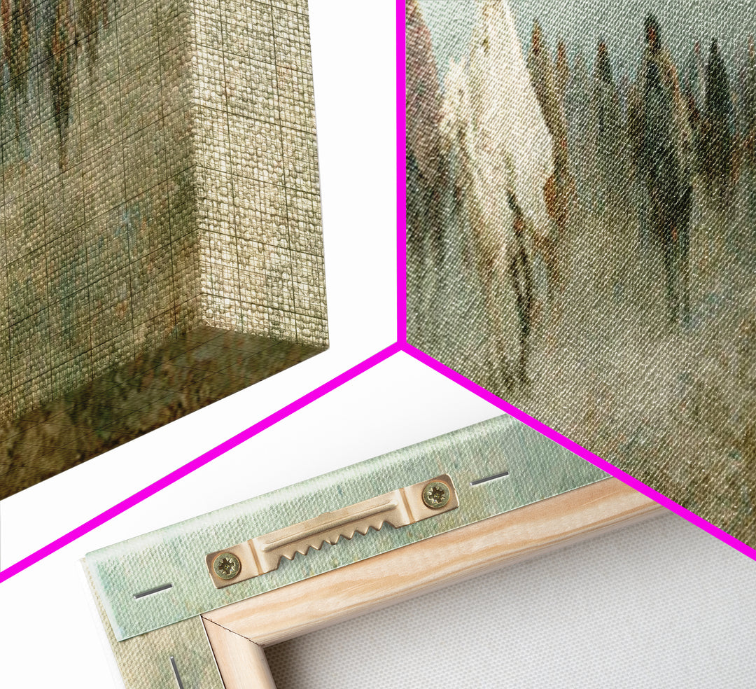 Pilgrims In Haze – Framed Canvas Print – Christian Wall Art – Panoramic Painting – Christian Art Canvas – Christmas Art – Christian Decor