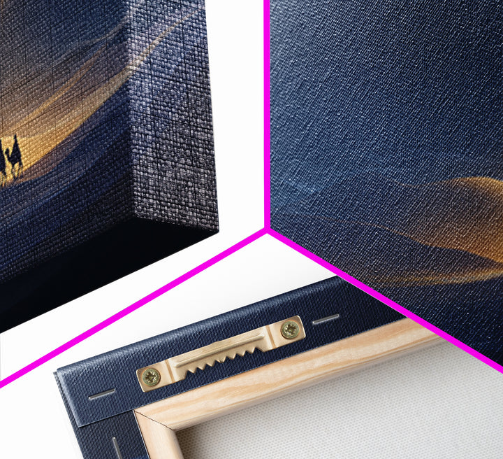 Night Journey | Framed Canvas Print | Christian Wall Art | Panoramic Painting | Christmas Art Prints | Christian Art Canvas | Christian Chr
