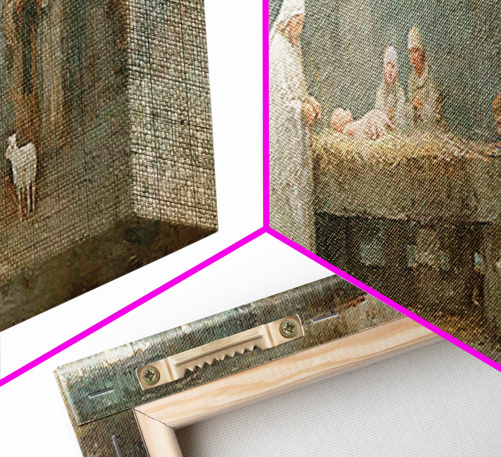 Holy Manger Light – Framed Canvas Print – Christian Wall Art – Christian Art Canvas – Panoramic Wall Art – Christmas Art – Christian Decor