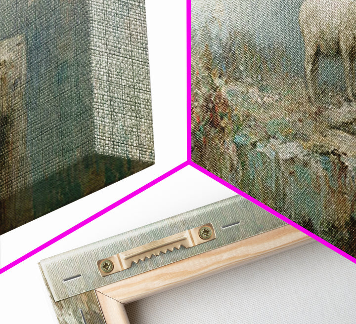 Lamb Of Mercy, Framed Canvas Print, Christian Art Canvas, Christian Wall Art, Panoramic Art, Christian Painting, Christian Decor