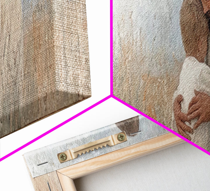 Sacred Reunion | Framed Canvas Print | Christian Wall Art | Jesus Painting | Panoramic Print | Christian Art Canvas | Christian Decor