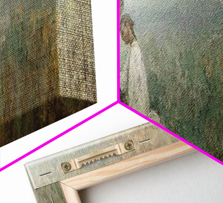 Evening Comfort, Framed Canvas Print, Christian Wall Art, Jesus Painting, Panoramic Frame, Christian Art Canvas, Christian Decor