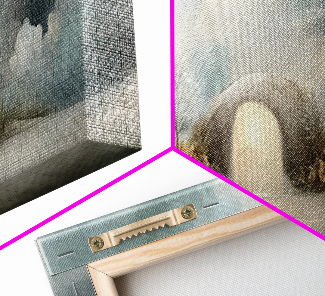 Heavenly Tomb Glow | Framed Canvas Print | Christian Wall Art | Christian Art Canvas | Christian Painting | Panoramic Wall Art | Christmas