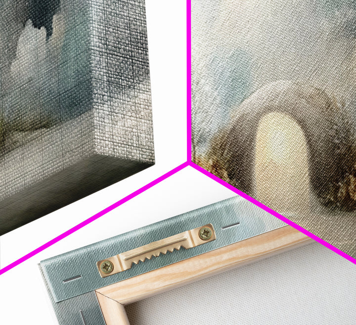 Heavenly Tomb Glow | Framed Canvas Print | Christian Wall Art | Christian Art Canvas | Christian Painting | Panoramic Wall Art | Christmas