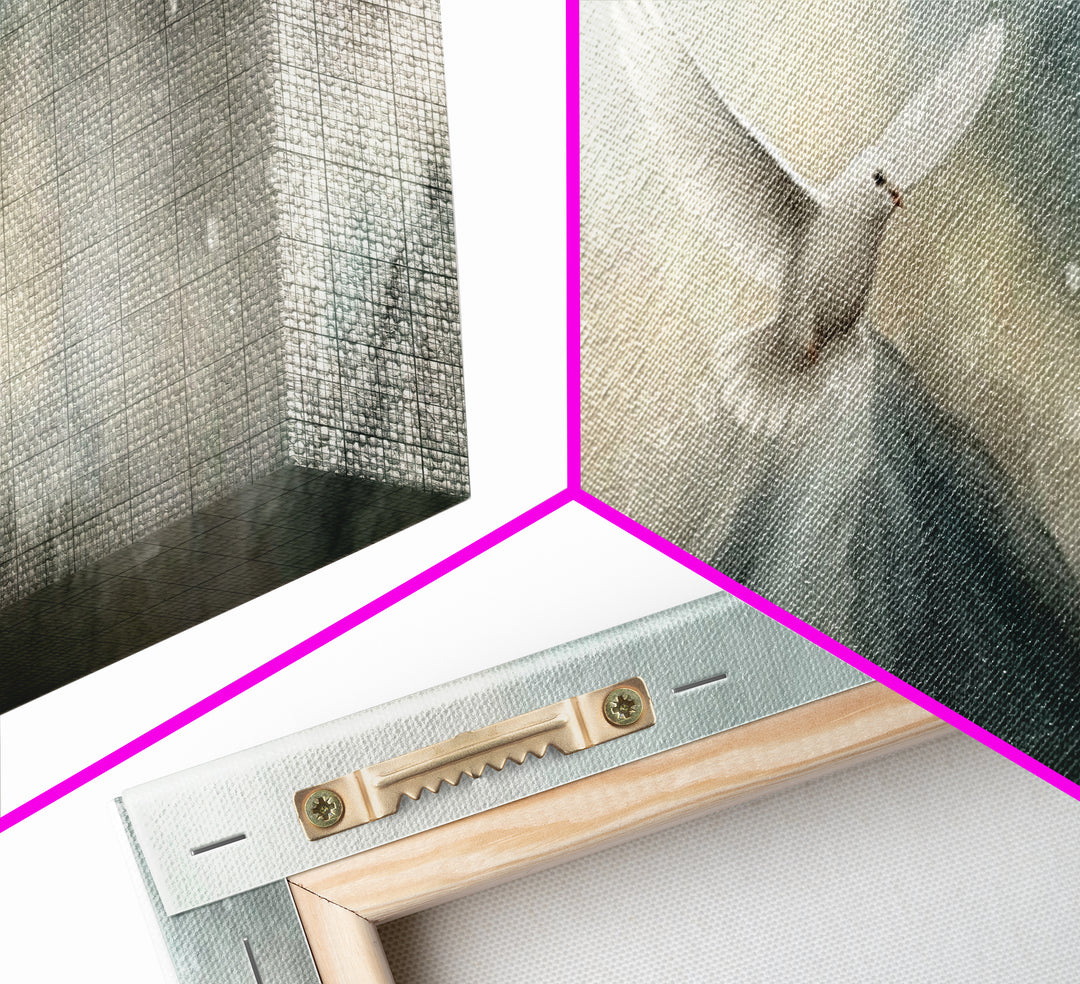 Wings Of Peace, Framed Canvas Print, Christian Wall Art, Christian Art Canvas, Panoramic Art, Christian Painting