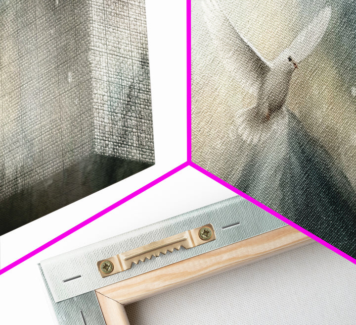 Wings Of Peace, Framed Canvas Print, Christian Wall Art, Christian Art Canvas, Panoramic Art, Christian Painting
