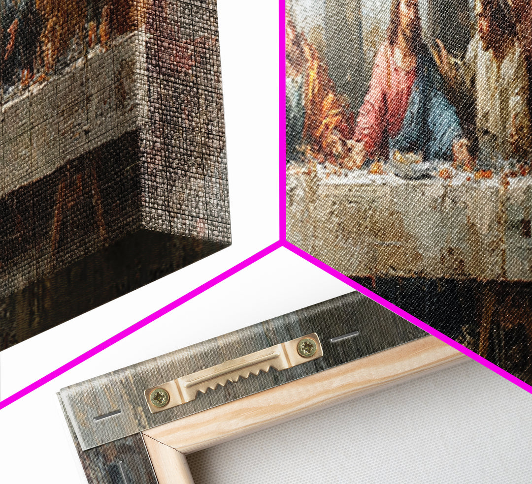 Holy Feast Harmony – Framed Canvas Print – Christian Wall Art – Christian Art Canvas – Panoramic Painting – Christian Decor
