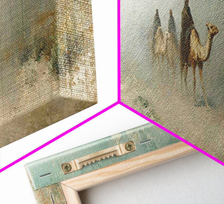 Desert Pilgrims – Framed Canvas Print – Christian Wall Art – Panoramic Art – Jesus Painting – Christian Art Canvas