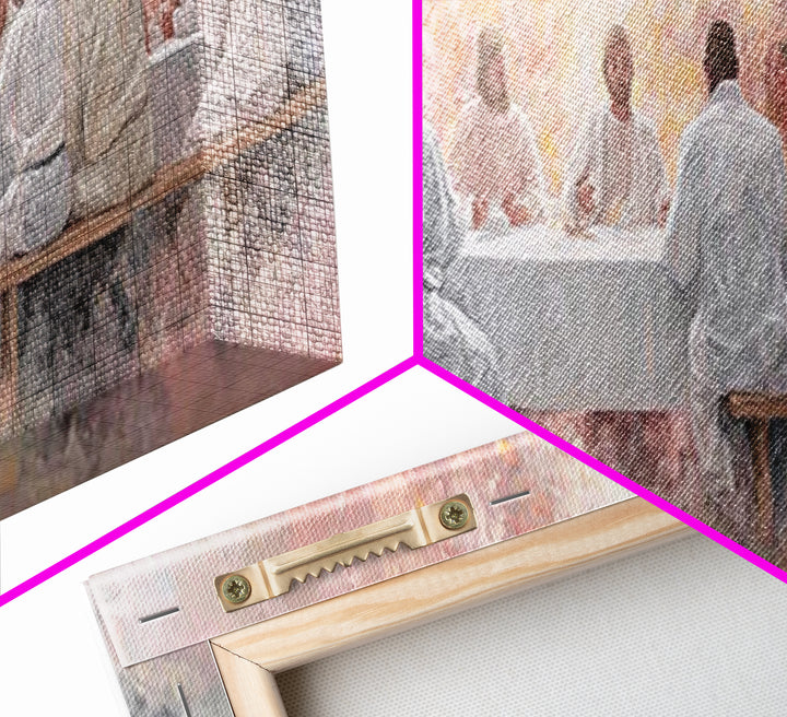 Radiant Last Supper, Framed Canvas Print, Christian Art Canvas, Christian Wall Art, Extra Wide Art, Christian Gift