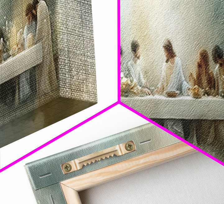 Grace At The Table – Framed Canvas Print – Christian Wall Art – Christian Art Canvas – Panoramic Painting – Christian Gift Ideas