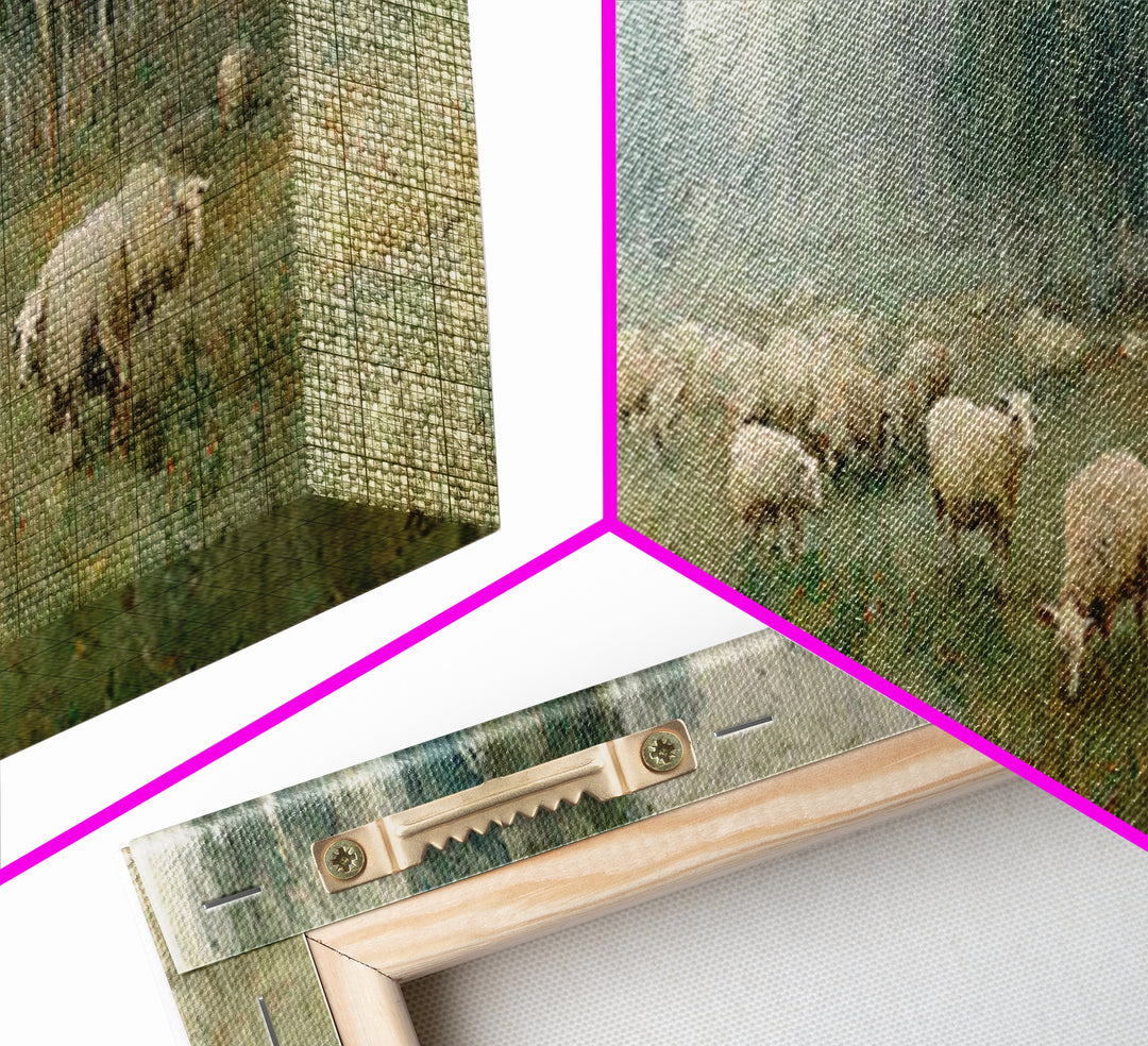 Pasture Of Peace | Framed Canvas Print | Panoramic Painting | Christian Wall Art | Christian Art Print | Subtle Christian Art | Christian D
