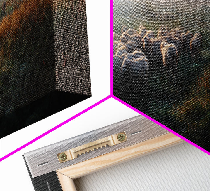 Morning Shepherd Light – Framed Canvas Print – Panoramic Print – Christian Wall Art – Jesus Painting – Christian Art Canvas – Christian Chr