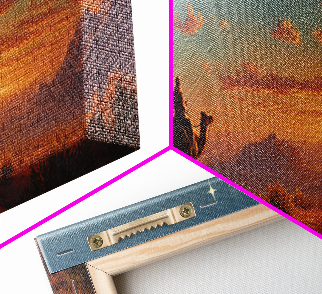 Silent Travelers, Framed Canvas Print, Christian Art Canvas, Panoramic Print, Jesus Painting, Christian Wall Art