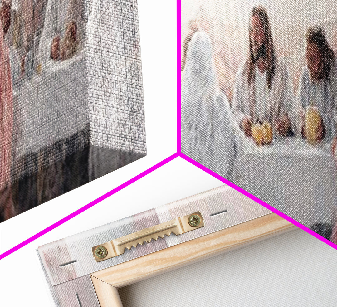 Table Of Eternal Grace, Framed Canvas Print, Panoramic Art, Christian Wall Art, Jesus Painting, Christian Art Canvas, Christian Christmas A