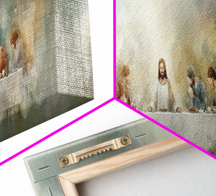 Celestial Last Supper, Framed Canvas Print, Panoramic Art, Christian Wall Art, Jesus Painting, Christian Christmas Art, Christian Art Canva