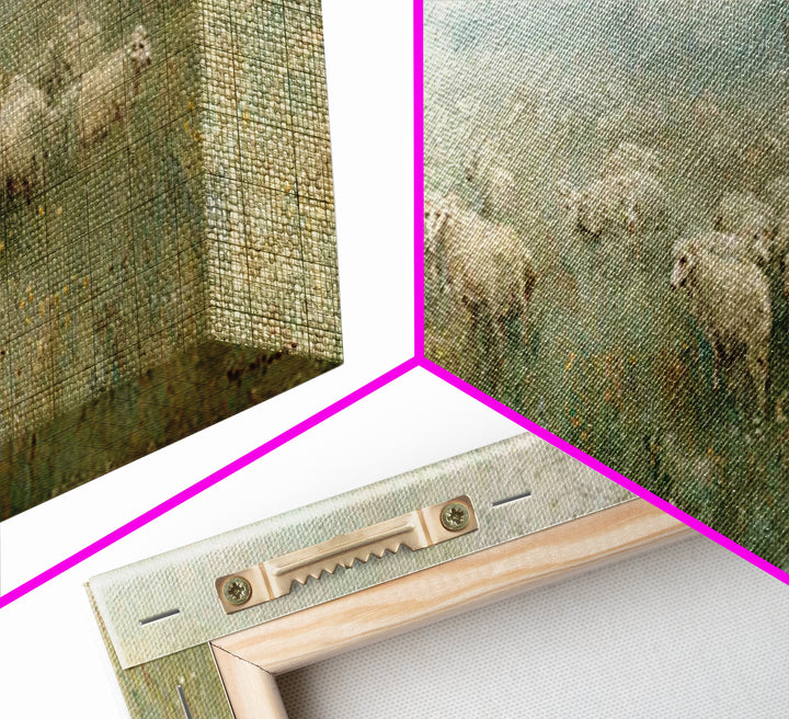 Shepherd In Mist | Framed Canvas Print | Panoramic Wall Art | Christian Art Canvas | Jesus Painting | Christian Gift | Modern Christian Art