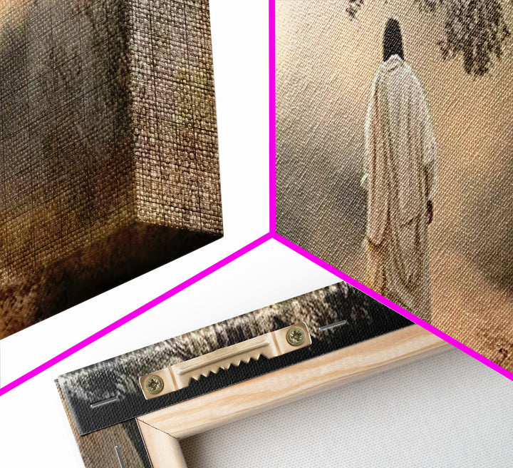 Walking In Grace, Framed Canvas Print, Panoramic Painting, Christian Wall Art, Jesus Canvas Art, Christian Art Print, Modern Christian Art