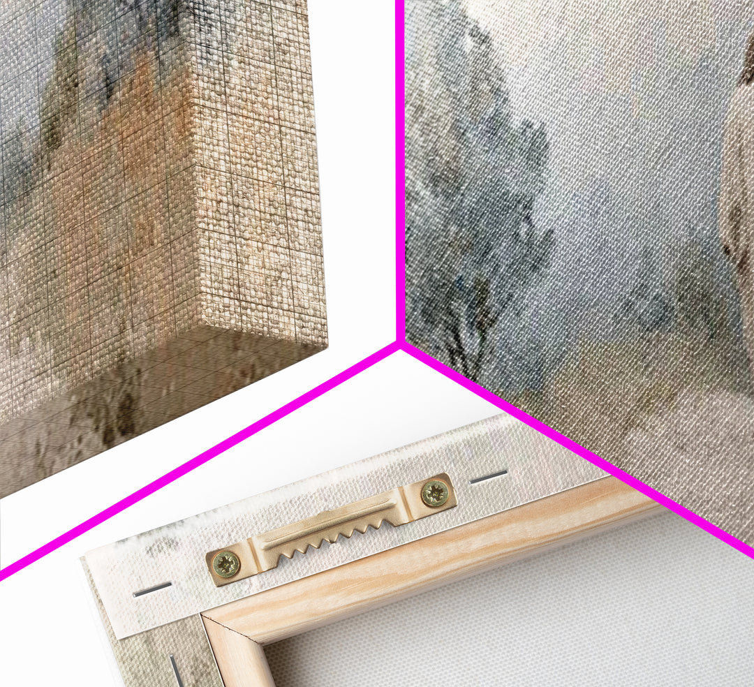 Quiet Garden Walk, Framed Canvas Print, Panoramic Wall Art, Christian Art Canvas, Modern Christian Painting, Christian Gift Ideas, Christia
