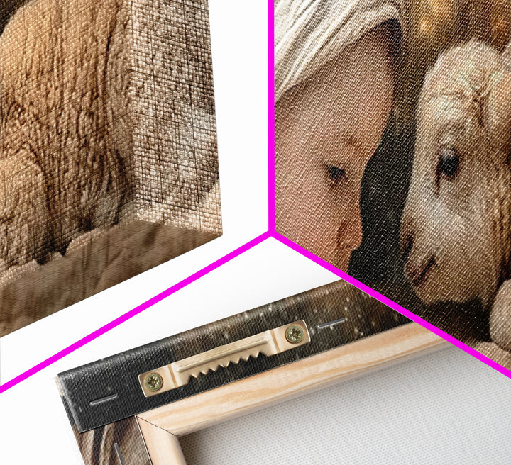 Little Lamb Blessing – Framed Canvas Print – Christian Painting – Panoramic Wall Art – Christmas Art – Christian Art Gift – Christian Decor