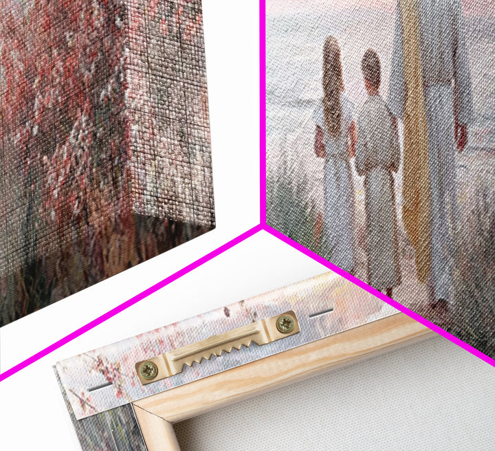 Blossoms Of Grace – Framed Canvas Print – Christian Wall Art – Jesus Painting – Panoramic Art – Christian Art Canvas – Christmas Art