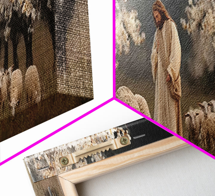 Shepherds Of Grace – Framed Canvas Print – Christian Wall Art – Jesus Painting – Panoramic Art – Christian Art Canvas – Christian Christmas