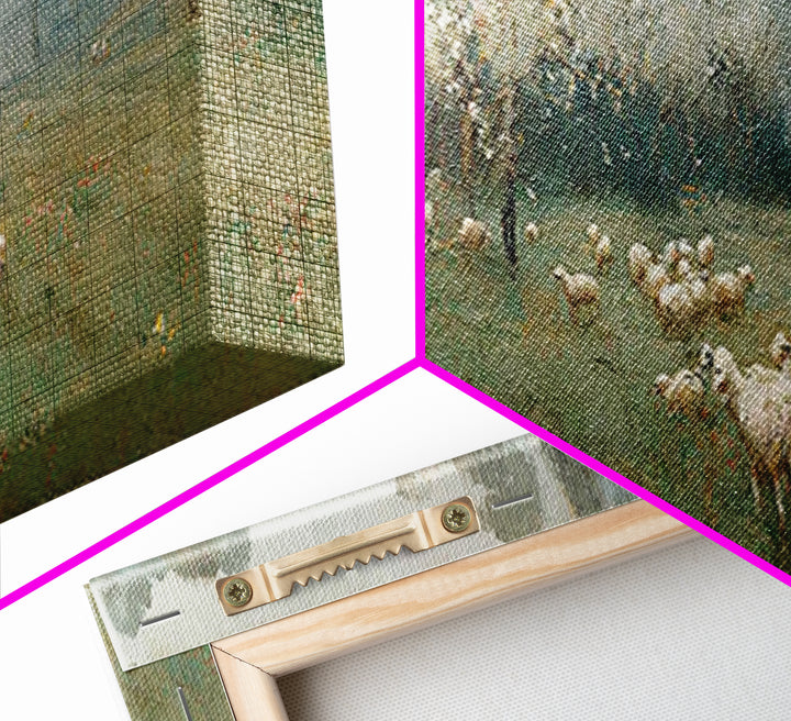 Pastoral Spring Light, Framed Canvas Print, Christian Wall Art, Panoramic Painting, Jesus Canvas Art, Christian Art Canvas, Christmas Art