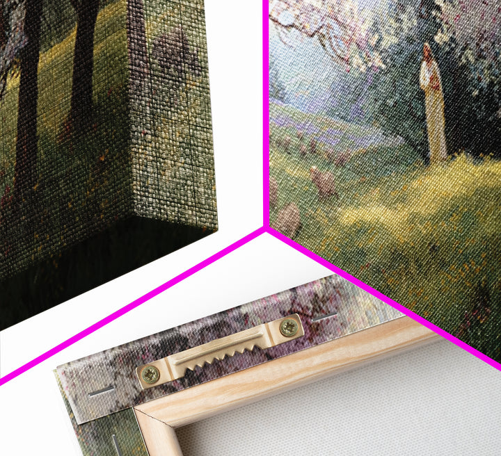 Silent Meadow Blessing | Framed Canvas Print | Jesus Painting | Panoramic Print | Christian Wall Art | Christian Art Canvas | Christmas Art