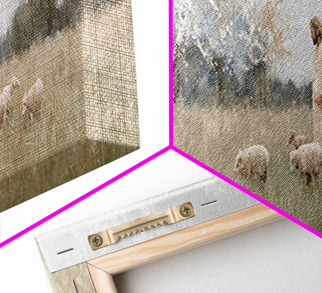 Heavenly Pastures | Framed Canvas Print | Christian Wall Art | Panoramic Art | Jesus Painting | Christian Art Canvas | Christmas Art