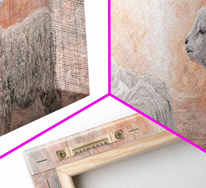 Lamb Of Light – Framed Canvas Print – Christian Art Canvas – Panoramic Wall Art – Christian Christmas Art – Jesus Art Print – Christian Dec