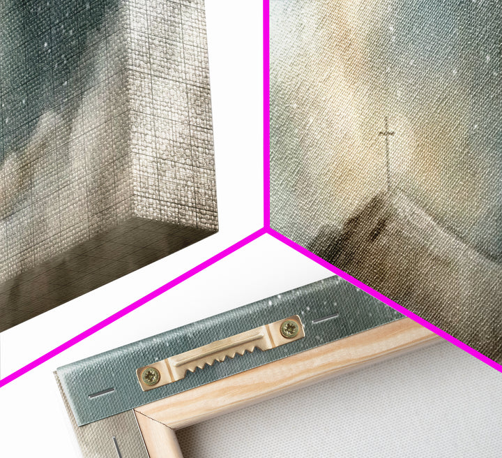 Starlit Redemption | Framed Canvas Print | Christian Wall Art | Jesus Painting | Christian Art Print | Christmas Art | Panoramic Wall Art