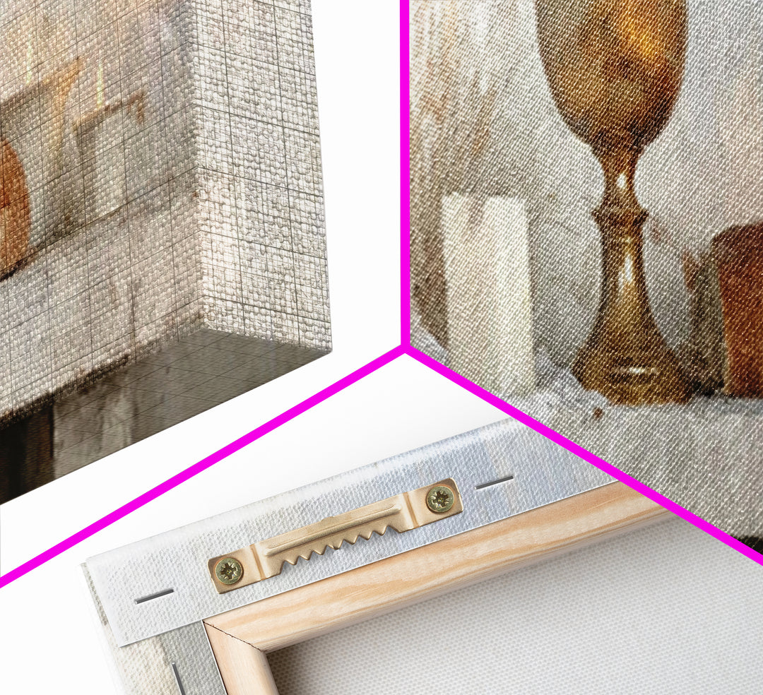 Sacred Communion | Framed Canvas Print | Christian Wall Art | Christian Art Canvas | Christian Painting | Christian Decor | Panoramic Art