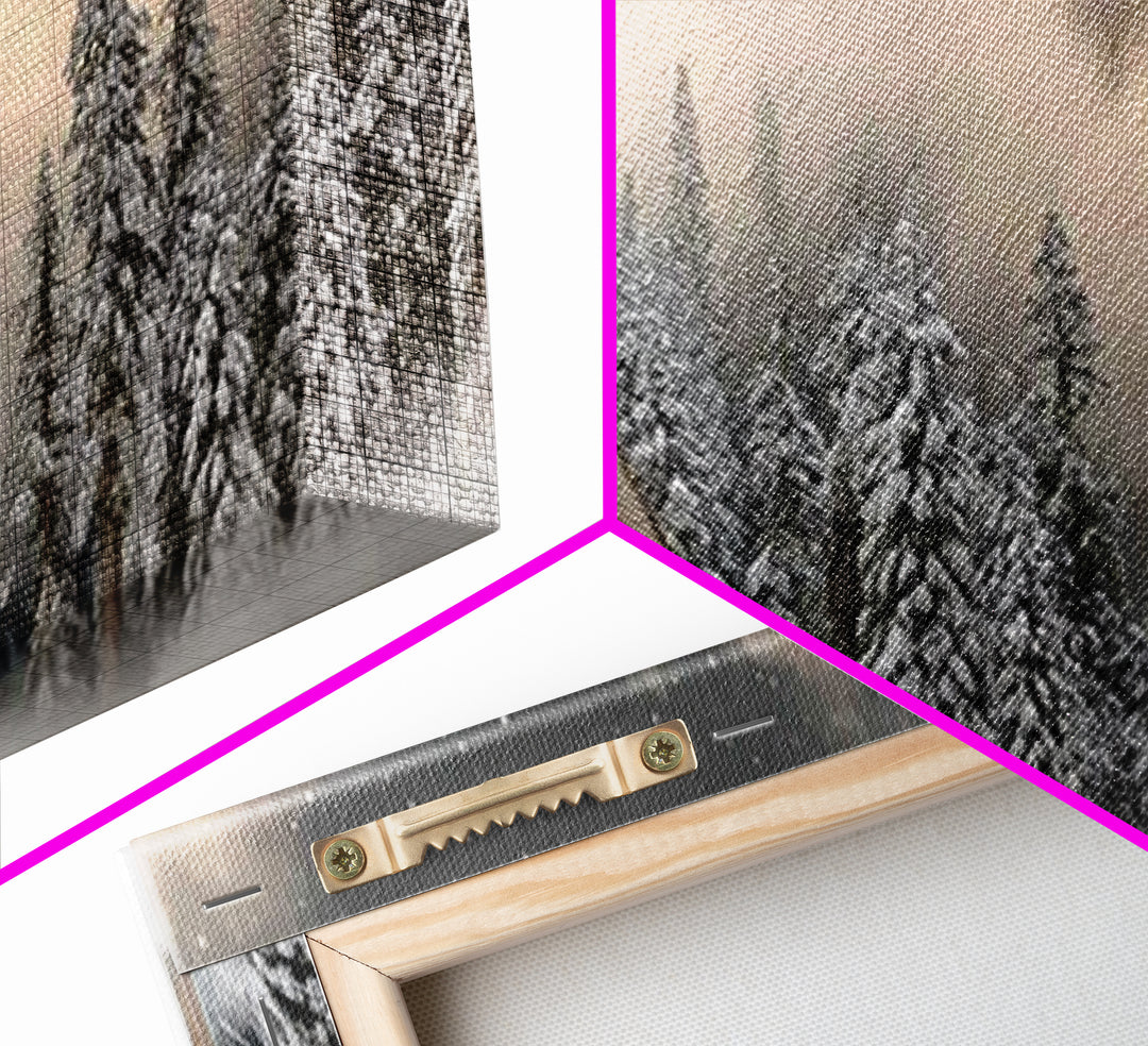 Midnight Chapel Light – Framed Canvas Print – Christian Wall Art – Framed Christmas Art – Christian Christmas Decorations – Panoramic Art –