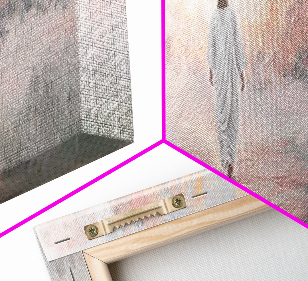 Radiant Glory Walk | Framed Canvas Print | Jesus Christmas Art | Christian Art Canvas | Modern Christian Art | Panoramic Frame | Christian