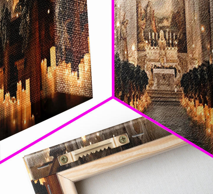 Altar Of Peace | Framed Canvas Print | Christian Art Canvas | Panoramic Frame | Christian Wall Art | Christmas Art | Christian Christmas De