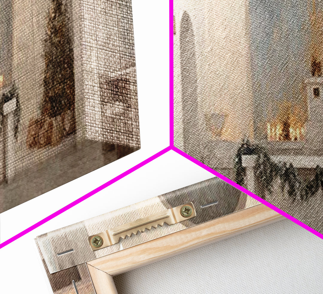 Cathedral Evening Grace – Framed Canvas Print – Christian Christmas Art – Christian Art – Christmas Canvas Wall Art – Panoramic Wall Art –