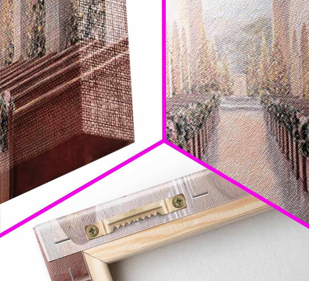 Winter Chapel Radiance, Framed Canvas Print, Christian Wall Art, Christian Art Canvas, Panoramic Art, Christmas Art, Christian Christmas De