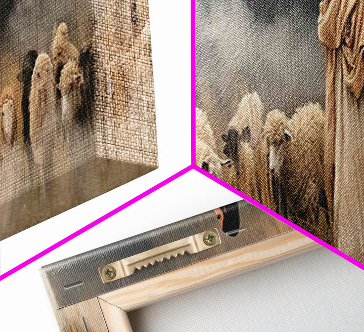 Shepherd’s Blessing – Framed Canvas Print – Christian Art Canvas – Panoramic Art – Jesus Painting – Christian Christmas Art – Christian Dec